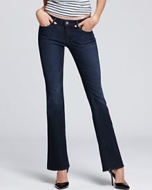 Tailored in a perennial bootcut silhouette with an elegant dark wash, these Paige Denim jeans will take you from season to season in classic style. Tailored in a perennial bootcut silhouette with an elegant dark wash, these Paige Denim jeans will take you from season to season in classic style.