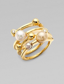 A scattering of soft-toned pearls accented with sparkling cubic zirconia in 18k gold over sterling silver. 4mm round nuage, grey and white organic man-made pearlsCubic zirconia18k gold over sterling silverWidth, about 1Imported A scattering of soft-toned pearls accented with sparkling cubic zirconia in 18k gold over sterling silver. 4mm round nuage, grey and white organic man-made pearlsCubic zirconia18k gold over sterling silverWidth, about 1Imported