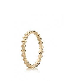 Tiny daisies form a delicate chain in 14K gold. Wear this pretty ring on its own, or stacked with other PANDORA pieces for a pretty bohemian look. Tiny daisies form a delicate chain in 14K gold. Wear this pretty ring on its own, or stacked with other PANDORA pieces for a pretty bohemian look.