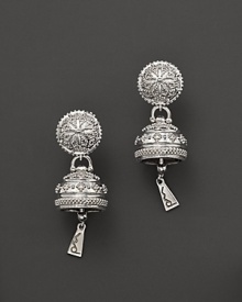 Inspired by Zen philosophy, these earrings from Paul Morelli gleam with intricately detailed sterling silver meditation bells. Inspired by Zen philosophy, these earrings from Paul Morelli gleam with intricately detailed sterling silver meditation bells.