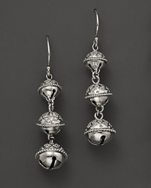 Inspired by Zen philosophy, these earrings from Paul Morelli feature intricately detailed sterling silver meditation bells. Inspired by Zen philosophy, these earrings from Paul Morelli feature intricately detailed sterling silver meditation bells.