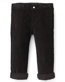 A comfy must-have in a modern fit, these Pearls & Popcorn skinny corduroy pants charm at festive fall and winter outings. A comfy must-have in a modern fit, these Pearls & Popcorn skinny corduroy pants charm at festive fall and winter outings.