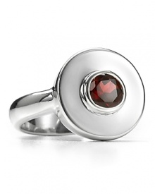 Elizabeth and James' garnet-adorned cocktail ring is a hypnotizing choice. Wear the striking sterling silver bauble to complement this season's spellbinding jewel tones. Elizabeth and James' garnet-adorned cocktail ring is a hypnotizing choice. Wear the striking sterling silver bauble to complement this season's spellbinding jewel tones.