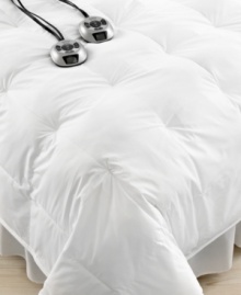 Customize your comfort with Sunbeam's Tweed heated comforter, featuring an exclusive wiring system that senses and adjusts throughout the blanket for optimum warmth. Also boasts two layers of hypoallergenic fill tucked within a pure cotton cover. Pair with a duvet cover that features button or tie closure. Customize your comfort with Sunbeam's Tweed heated comforter, featuring an exclusive wiring system that senses and adjusts throughout the blanket for optimum warmth. Also boasts two layers of hypoallergenic fill tucked within a pure cotton cover. Pair with a duvet cover that features button or tie closure.