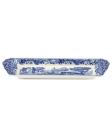 With a quaint country scene and the Imari Oriental border of Spode's Blue Italian dinnerware, this small tray lends distinct old-world charm to traditional tables. With a quaint country scene and the Imari Oriental border of Spode's Blue Italian dinnerware, this small tray lends distinct old-world charm to traditional tables.