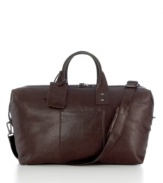 A satchel crafted out of rich grained leather gives a weekend out of town added allure through thoughtful detailing-multiple easy-access storage pockets, a roomy main compartment and a safety lock with ID tag- that makes your time away as freeing as possible. Limited lifetime warranty.