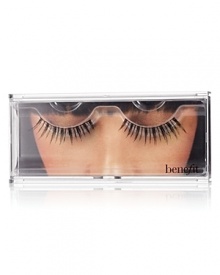 Benefit has more lash looks than days of the week. The new Lash Lovelies collection lets you be whoever, whenever! Custom-designed to fit precisely, its easy to apply them like a pro. Apply a thin line of lash glue along the base of false eyelashes. Let set for 30 seconds or until tacky. Position the lash close to the base of your natural lashes & gently press down from the outer corner inwards. To remove: gently peel off from outer to inner corner of eyelid. Apply more glue to the edges as they tend to have the most difficulty in sticking. Benefit has more lash looks than days of the week. The new Lash Lovelies collection lets you be whoever, whenever! Custom-designed to fit precisely, its easy to apply them like a pro. Apply a thin line of lash glue along the base of false eyelashes. Let set for 30 seconds or until tacky. Position the lash close to the base of your natural lashes & gently press down from the outer corner inwards. To remove: gently peel off from outer to inner corner of eyelid. Apply more glue to the edges as they tend to have the most difficulty in sticking.
