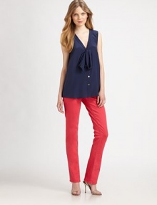 Stretch-cotton jeans offering a classic five-pocket style, slim legs and a pop of color.Double button closureZip flyFive-pocket styleInseam, about 34Cotton/spandexMachine washImported Model shown is 5'10½ (179cm) wearing US size 4. Stretch-cotton jeans offering a classic five-pocket style, slim legs and a pop of color.Double button closureZip flyFive-pocket styleInseam, about 34Cotton/spandexMachine washImported Model shown is 5'10½ (179cm) wearing US size 4.