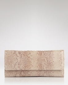 Hobo International proves function can be utterly fabulous with this snake printed leather wallet. Either inside your purse or tucked under your arm as a clutch, it's got practical charm. Hobo International proves function can be utterly fabulous with this snake printed leather wallet. Either inside your purse or tucked under your arm as a clutch, it's got practical charm.