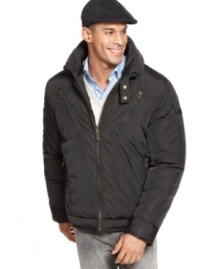 Change it up this season with the cool, convertible design of this sleek microfiber parka jacket by Sean John. Change it up this season with the cool, convertible design of this sleek microfiber parka jacket by Sean John.