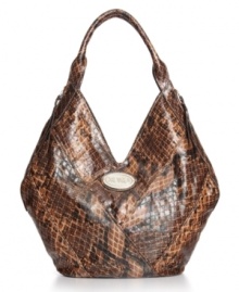 Breakaway from the ordinary with this fierce XOXO snakeskin print tote ready to dominate the concrete jungle.  An easily accessible shape and side zipper expanders make this the perfect bag for the girl who doesn't travel light.