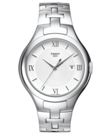 With alluring curves and timeless accents, this elegant watch from Tissot illustrates expert Swiss craftsmanship.