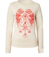 The classic sweatshirt gets a feminine makeover with this chic logo-laden version from Juicy Couture - Round neck, long sleeves, front floral and logo graphic, slim fit - Wear with skinny jeans, a fringe scarf, and ankle boots