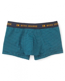 A stripe design adorns these soft, breathable and utterly comfortable trunks from BOSS Black. A stripe design adorns these soft, breathable and utterly comfortable trunks from BOSS Black.