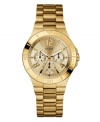 Pull out all the stops with the high shine of this golden watch by GUESS.