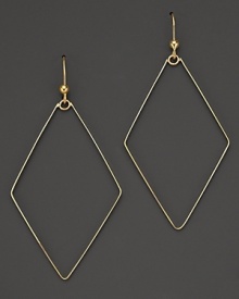 Make a modern statement with Lana's geometric drop earrings in 14K yellow gold.