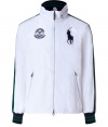 Perfect for transitional spring weather, this windbreaker from Polo Ralph Lauren adds a sporty accent to any look - Stand collar with zip pocket for hood, long sleeves with side stripe, zip front closure, front zip pockets, front logo detail - Style with straight leg jeans, a tee, and retro-inspired trainers