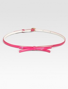 An ultra-feminine, adjustable style that can wrap up an outfit in a pretty, retro-glam bow. About ¾ wide Patent leatherSpot cleanImported An ultra-feminine, adjustable style that can wrap up an outfit in a pretty, retro-glam bow. About ¾ wide Patent leatherSpot cleanImported