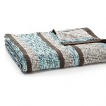 Bold stripes of color accent this cozy throw from Sky. Bold stripes of color accent this cozy throw from Sky.