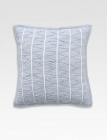Diamond-shaped pleats accentuated with a natural twill ribbon. 18 X 18Zip closureFill: 95% feather/5% downCottonDry cleanImported Diamond-shaped pleats accentuated with a natural twill ribbon. 18 X 18Zip closureFill: 95% feather/5% downCottonDry cleanImported