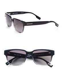 A full-rim design sporting basic black-and-gray frames and a temple logo detail.AcetateGray polarized lens100% UV protectiveImported A full-rim design sporting basic black-and-gray frames and a temple logo detail.AcetateGray polarized lens100% UV protectiveImported