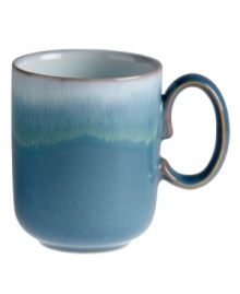 A dreamy blue and white glaze and rounded base that's perfect for cupping ensure the Double Dip mug calm decor and drinker alike. Oven- and microwave-safe stoneware makes it quick and easy to reheat hot cocoa, coffee or soup. A dreamy blue and white glaze and rounded base that's perfect for cupping ensure the Double Dip mug calm decor and drinker alike. Oven- and microwave-safe stoneware makes it quick and easy to reheat hot cocoa, coffee or soup.