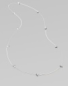 A delicate eye adorned piece with alternating chain links and pearl strands. Sterling silver Cultured freshwater pearls Length, about 40 Slip-on style Made in Italy 