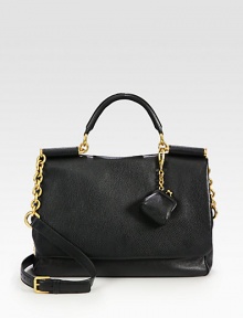 Luxurious leather in a classically chic design, perfect for all your essentials.Top handle, 4½ dropDetachable adjustable shoulder strap, 22-24½ dropMagnetic snap flap closureMagnetic snap gussetsDetachable leather coin pouchOne inside zip pocketTwo inside open pocketsSatin lining13½W X 10½H X 3¾DMade in Italy Luxurious leather in a classically chic design, perfect for all your essentials.Top handle, 4½ dropDetachable adjustable shoulder strap, 22-24½ dropMagnetic snap flap closureMagnetic snap gussetsDetachable leather coin pouchOne inside zip pocketTwo inside open pocketsSatin lining13½W X 10½H X 3¾DMade in Italy
