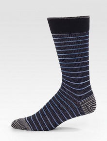 A perfect blend of classic patterns and stripes into one supremely soft, mid-calf design.Mid-calf height64% cotton/35% nylon/1% lycraMachine washImported A perfect blend of classic patterns and stripes into one supremely soft, mid-calf design.Mid-calf height64% cotton/35% nylon/1% lycraMachine washImported