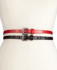Solid or sequined - you'll shine no matter which you choose with this set of can't-live-without skinny belts by Style&co. Solid or sequined - you'll shine no matter which you choose with this set of can't-live-without skinny belts by Style&co.