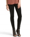 Add instant edge to your fall look with these Bar III ponte pants featuring faux-leather panels along the outside seam!