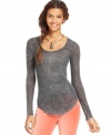 Allover ribbed knit adds on-trend texture to this sheer Free People top -- a hot layering piece!