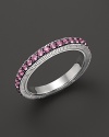 Sparkling sapphires decorative a sterling silver band ring from Judith Ripka.