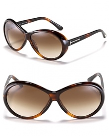 Ladies, start your engines in these Tom Ford sunglasses boasting goggle-style frames and retro glamour, Italian style.