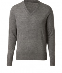 A versatile staple sweater destined to be your wear-everywhere go-to, Burberry Londons wool pullover counts as a new season must - V-neckline, long sleeves, fine ribbed trim - Slim fit - Channel preppy style and wear with a button-down, jeans and Chelsea boots A versatile staple sweater destined to be your wear-everywhere go-to, Burberry Londons wool pullover counts as a new season must - V-neckline, long sleeves, fine ribbed trim - Slim fit - Channel preppy style and wear with a button-down, jeans and Chelsea boots