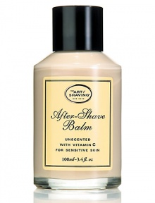 Soothes, refreshes and regenerates the skin after shaving. Formulated with grapeseed extract, shea butter and vitamin C. It moisturizes, rejuvenates and revitalizes to promote healthy skin. Recommended for normal, sensitive and dry skin. Antiseptic and alcohol-free. 3.4 oz. Soothes, refreshes and regenerates the skin after shaving. Formulated with grapeseed extract, shea butter and vitamin C. It moisturizes, rejuvenates and revitalizes to promote healthy skin. Recommended for normal, sensitive and dry skin. Antiseptic and alcohol-free. 3.4 oz.