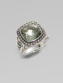 From the Moonlight Ice Collection. A light-catching, faceted prasiolite stone with a diamond pavé border.Diamond, 0.45 tcw Prasiolite Sterling silver Black rhodium Width, about 14mm Imported Additional Information Women's Ring Size Guide From the Moonlight Ice Collection. A light-catching, faceted prasiolite stone with a diamond pavé border.Diamond, 0.45 tcw Prasiolite Sterling silver Black rhodium Width, about 14mm Imported Additional Information Women's Ring Size Guide