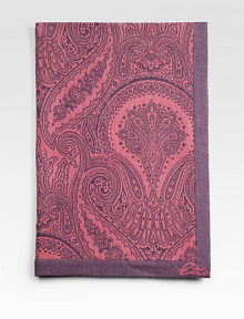 From the Chambery Collection. A pretty paisley in pure wool jacquard with a twill-look border.59 X 71WoolDry cleanMade in Italy From the Chambery Collection. A pretty paisley in pure wool jacquard with a twill-look border.59 X 71WoolDry cleanMade in Italy