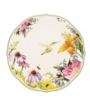 Garden party. The Floral Meadow accent or salad plates bring eternal spring with a mixed bouquet and hummingbird rooted in resilient everyday porcelain. A scalloped edge adds to the charm of the graceful mix-and-match Lenox dinnerware collection. Qualifies for Rebate