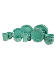 Laurie Gates renews a classic silhouette with fresh color in the sea-green Jolie Breakfast dinnerware set. Service for four in durable earthenware works as well in the dishwasher and microwave as it does on your table. Laurie Gates renews a classic silhouette with fresh color in the sea-green Jolie Breakfast dinnerware set. Service for four in durable earthenware works as well in the dishwasher and microwave as it does on your table.