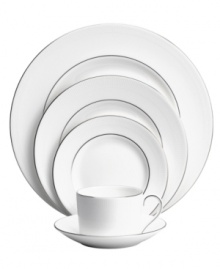At once classic and contemporary, the Blanc sur Blanc dinnerware set by Vera Wang and Wedgwood marries white bone china with a textured matte border and polished platinum finish. Place settings for four elevate every occasion with understated grace. At once classic and contemporary, the Blanc sur Blanc dinnerware set by Vera Wang and Wedgwood marries white bone china with a textured matte border and polished platinum finish. Place settings for four elevate every occasion with understated grace.