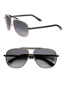 Classic navigator frames crafted in lightweight metal with double-bridge and logo temple detail. Available in shiny rose gold frames with shiny black lenses.Metal100% UV ProtectionMade in Italy Classic navigator frames crafted in lightweight metal with double-bridge and logo temple detail. Available in shiny rose gold frames with shiny black lenses.Metal100% UV ProtectionMade in Italy