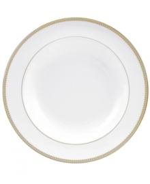 Inspired by the intricate ribbons of lace that adorn Vera Wang dresses, this gold lace border melds with a delicate floral design to form a pattern on this collection of dinnerware and dishes that is both exquisitely detailed and elegantly timeless. Inspired by the intricate ribbons of lace that adorn Vera Wang dresses, this gold lace border melds with a delicate floral design to form a pattern on this collection of dinnerware and dishes that is both exquisitely detailed and elegantly timeless.