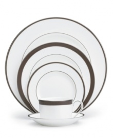 Thoroughly modern charm, the sophisticated Sable Duchesse Collection from Vera Wang sets the table with chic style every time. Bread and butter plate shown center.