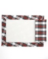 Holiday prep. The Ryleigh Tartan plaid placemat from Lauren Ralph Lauren offers smart style for casual Christmastime dining in machine washable cotton with stripes of red, green and blue. (Clearance)