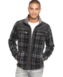 Get on board with a lightweight layer. This plaid jacket from Calvin Klein jeans is the one you want.