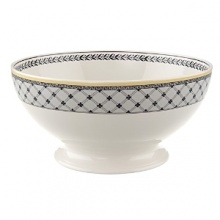 A classic copperplate design named for the home of Villeroy & Boch, featuring an array of plates that can be combined for dramatic effect. All accessories available in Ferme. Shown left to right: Ferme round vegetable bowl, Ferme oval platter. A classic copperplate design named for the home of Villeroy & Boch, featuring an array of plates that can be combined for dramatic effect. All accessories available in Ferme. Shown left to right: Ferme round vegetable bowl, Ferme oval platter.