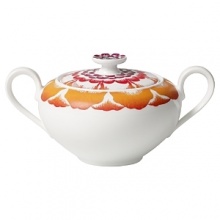 This premium bone-china sugar bowl by Villeroy & Boch is beautifully enhanced with brightly colored floral designs. Mix it and match it with other pieces in the collection for endless creative combinations. This premium bone-china sugar bowl by Villeroy & Boch is beautifully enhanced with brightly colored floral designs. Mix it and match it with other pieces in the collection for endless creative combinations.