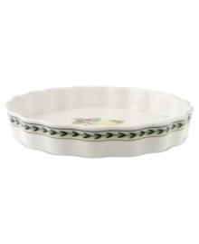 Bring the lush bounty of the French countryside to your table with this cheery quiche dish. Fresh summer fruits and a leaf garland adorn durable porcelain from Villeroy & Boch. Bring the lush bounty of the French countryside to your table with this cheery quiche dish. Fresh summer fruits and a leaf garland adorn durable porcelain from Villeroy & Boch.