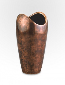 The rounded shape of this handcrafted vase has classic appeal whether you're given to a single bud, a well-edited bouquet or a wild bunch of flowers. And its bronze-finish alloy is a refreshing change from more traditional glass silhouettes. From the Heritage Pebble CollectionAntique copper-plated alloy8H X 4¼ diam.Wipe cleanImported The rounded shape of this handcrafted vase has classic appeal whether you're given to a single bud, a well-edited bouquet or a wild bunch of flowers. And its bronze-finish alloy is a refreshing change from more traditional glass silhouettes. From the Heritage Pebble CollectionAntique copper-plated alloy8H X 4¼ diam.Wipe cleanImported